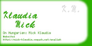 klaudia mick business card